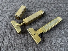 (2) Vintage 1920's Schick Repeating Razor PAT 5-18-26 Gold Tone