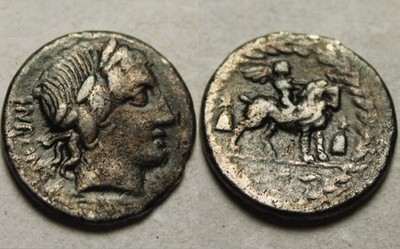 Rare Genuine ancient Roman silver coin Fonteia Denarius 85 BC Apollo ...