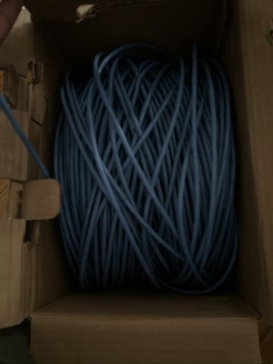 NEW Open Box Datameg CAT6e 1000ft Blue Plenum Ethernet Cable CAT6E-EZP4BL1B