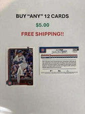 2025 Topps Update Baseball,cards 176-350, buy "ANY" 12 Cards $5.00,Free Ship !!