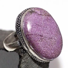 Purpurite 925 Silver Plated Handmade Ring US 6.5 Promise Gift for women JW