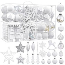 SHareconn 100pcs Christmas Tree Decorations Ornaments Set, Shatterproof Plast...