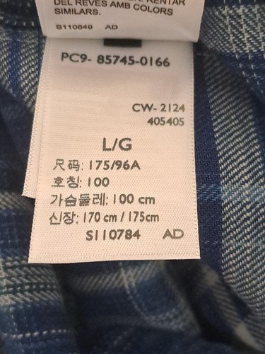 CAMICIA CASUAL LEVI'S UOMO NUOVA VESTIBILITÀ STANDARD STILE WESTERN TAGLIA L - Foto 20 di 22