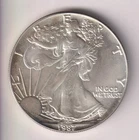 1987 WALKING LIBERTY AMERICAN EAGLE .999 FINE SILVER DOLLAR COIN 1oz. $1 USA