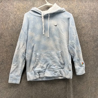 Hollister Hoodie Women XS Blue Tie Dye Pullover Fleece Kangaroo Pocket Jacket