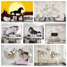 3D Horse Leopard Self-adhesive Wallpaper Remo...