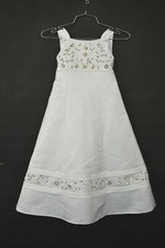 Oleg Cassini Davids Bridal Girls White Zip Back Sleeveless Flower Girl Dress 4