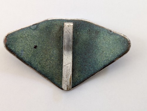 Vintage Abana Tie-Abstract Black/Multi Cloisonne Tie Clip-On Bolo from Japan - Picture 2 of 3