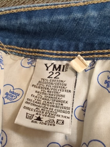 Ymi Wanna Better Butt? Womens Plus Size 22 Blue High Rise Bermuda Jean Shorts - 第 11/14 張圖片
