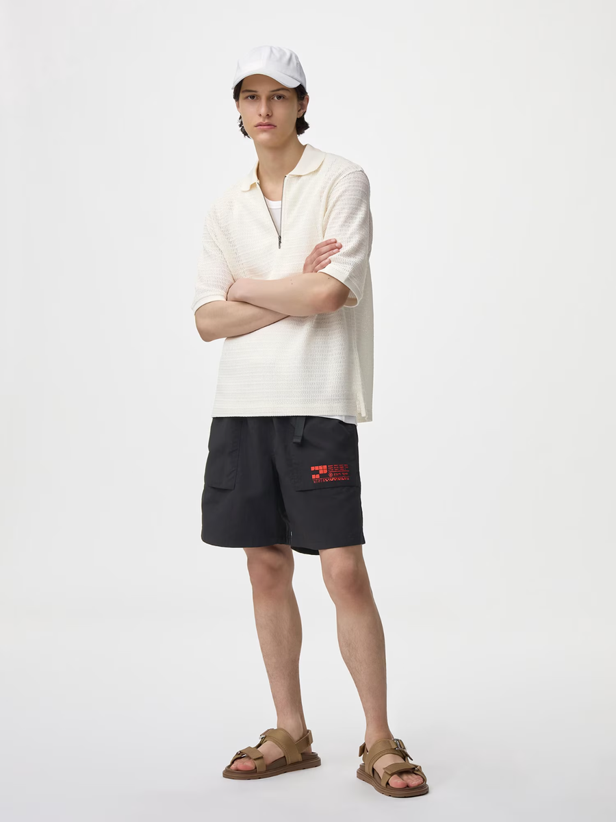 GU x DEATH STRANDING 2 Ripstop Half Pants (Dark Gray / Black