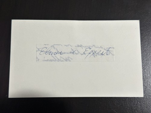 Elmer Eggert Signed Index Card Cut 3x5 1927 Boston Red Sox RARE!