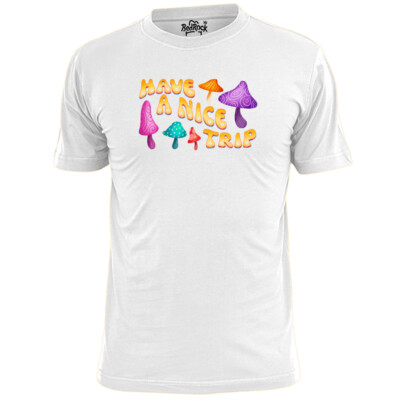 Mens Have A Nice Trip Magic Mushrooms T Shirt Acid Lsd
