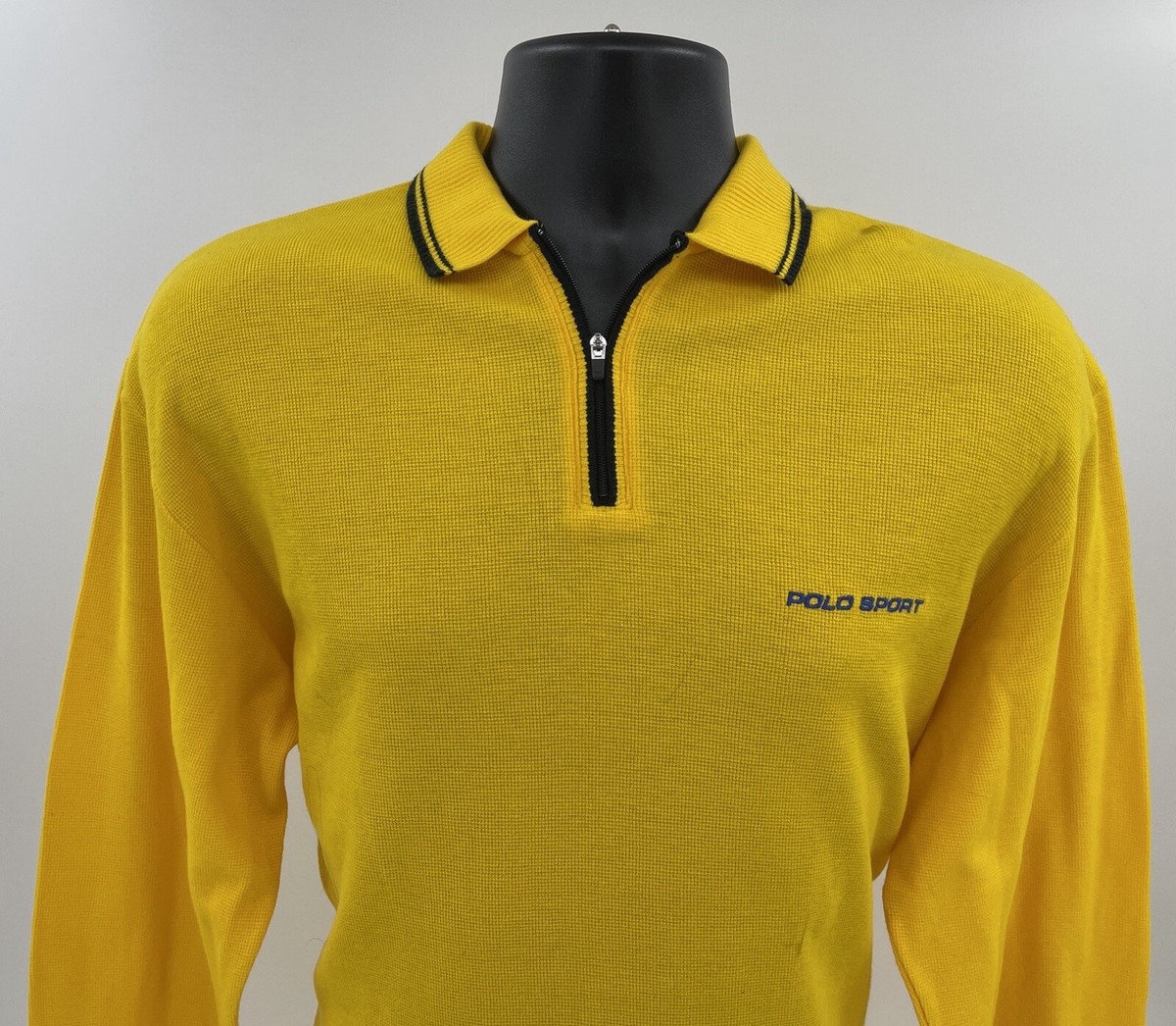 Polo by Ralph Lauren M スウェット Polo Sport Ralph Lauren Vtg Men's Long Sleeve Yellow Zip