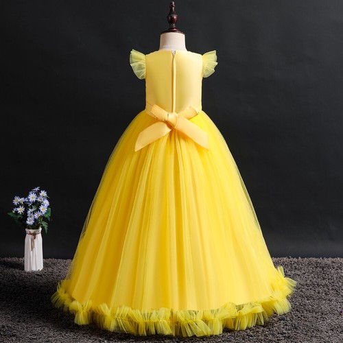 Elegant Flower Girls Wedding Bridesmaid Prom Gown Kids Princess Party Maxi Dress - Picture 72 of 133