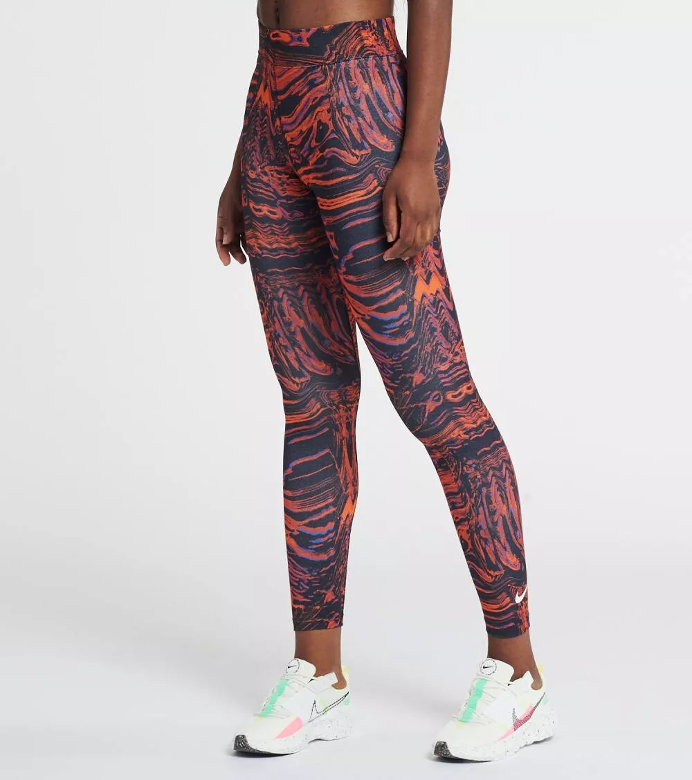 Nike Sportswear Womens High-Waisted Dance Leggings DJ4130-013 Black/Orange-Sz  XL