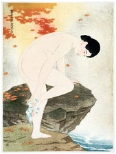 7612.Decoration Poster.Home Room wall design print.Japanese woman bath.Asian