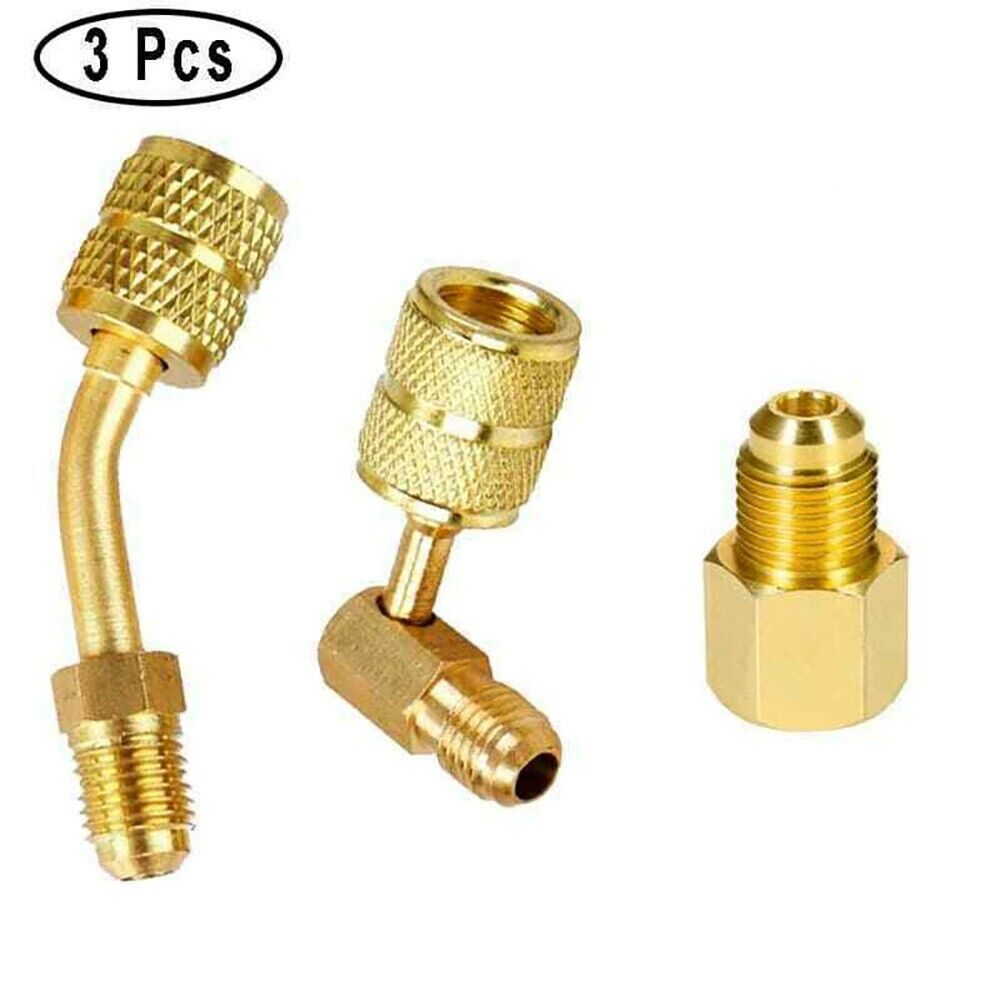 R410a Adapter Anti-Blowback Low Loss-Hose Fitting 1/4 Male To 5/16 Female HVAC