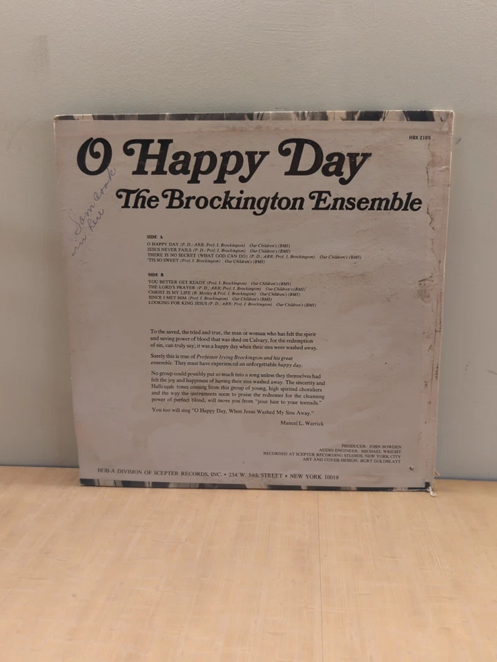 Виниловая пластинка Sam Cooke - The Brockington Ensemble O Happy Day Gospel христианская - Изображение 2 из 4