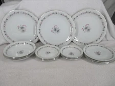 Empress China Side Plate Seyei Japan Pink Valley 505 Floral Silver Trim 15 pcs