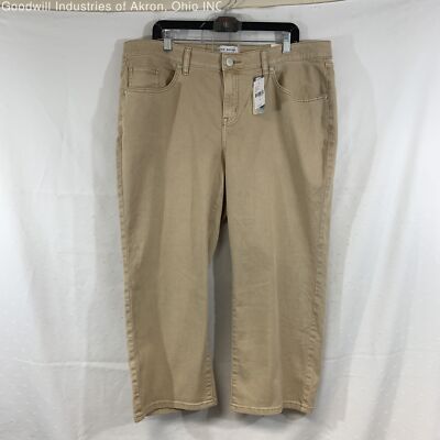 NWT Lane Bryant Tan Women's Straight Crop Jeans, Sz. 18