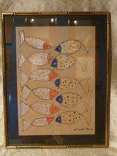 Original Acrylic painting One fish two fish red fish blue fish - Fish MCM Fun