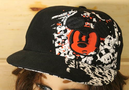 Red Mickey Mouse Face Snapback Hat Cap 