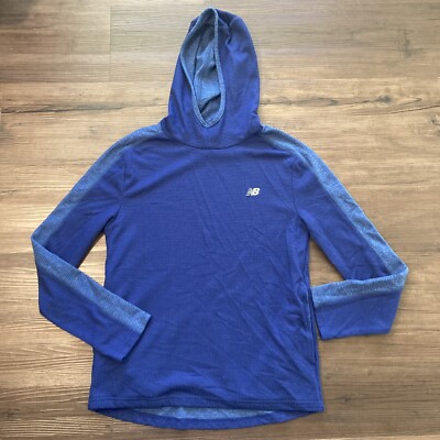 NEW BALANCE Hoodie Youth Large Blue 14/16 Pullover