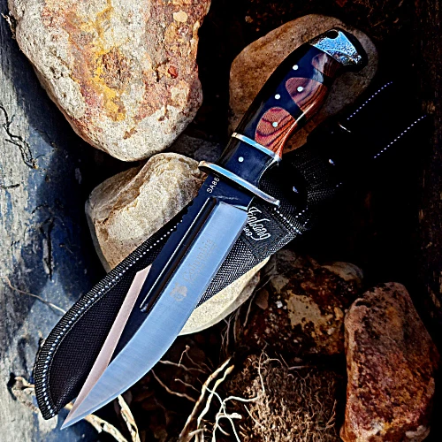 Outdoor COLUMBIA Hunting Knife Fixed Blade Large Bowie Camping Survival Knife - Picture 22 of 24