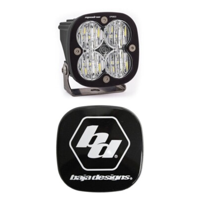 Baja Designs Squadron Pro LED Wide Cornering Light Kit & Black Rock Guard