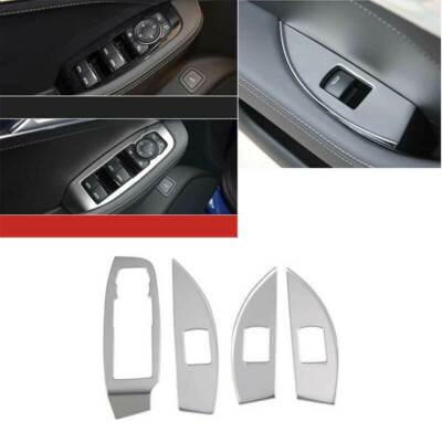 Window Lift Panel Switch Cover Trim Silver Steel Fit For Cadillac CT5 2019-2020