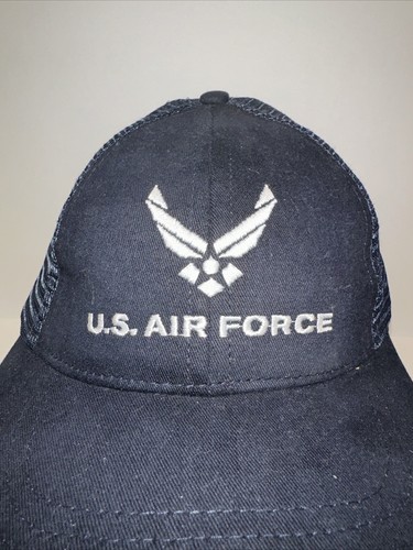 U.S. Air Force White on Navy Blue Fabric Mesh Hat Cap Hook Loop - 第 3/11 張圖片