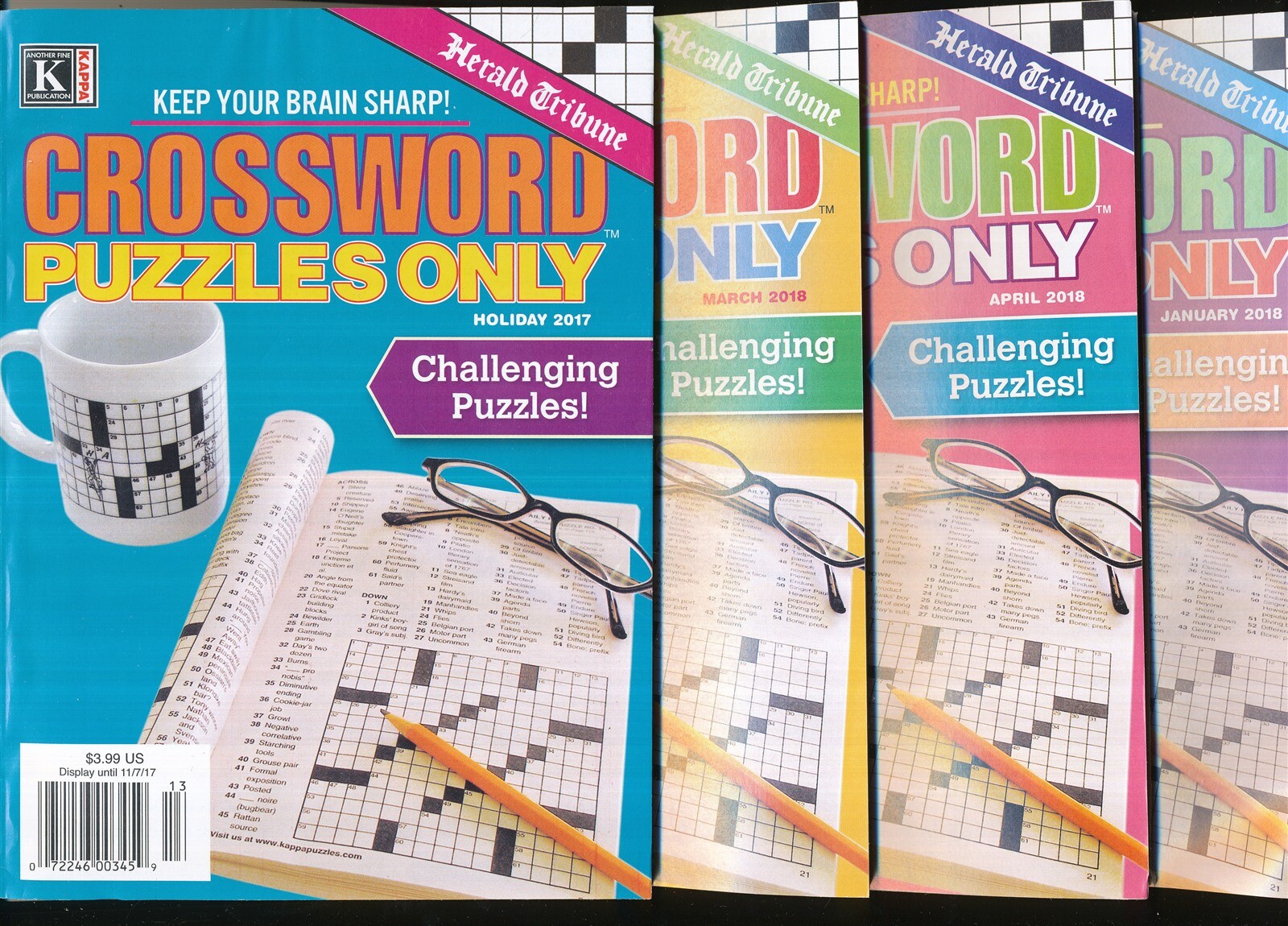 4 books kappa crossword puzzles only 2017 holiday 2018 jan mar