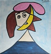 Pablo Picasso Signed Cubist Oil Painting on Canvas - Spanish Modern Art