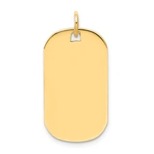 14k Yellow Gold Plain .011 Gauge Engraveable Dog Tag Disc Charm Pendant