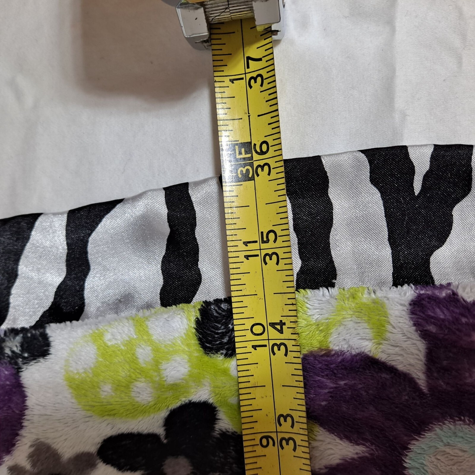 Minky Couture Blanket Purple Green Flower Zebra Satin Trim Infant Throw