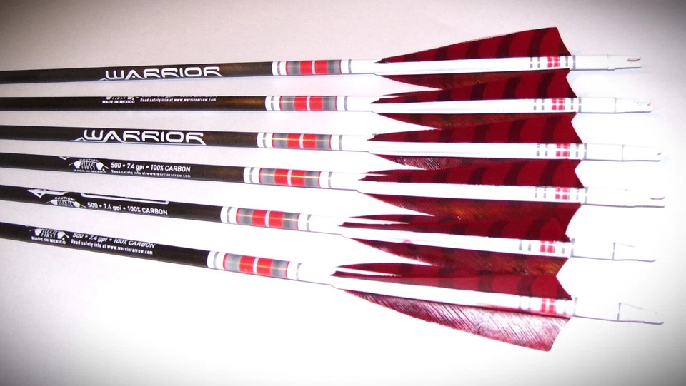 Стрелы воинов с золотым наконечником для традиционной стрельбы из лука (все перья с перемычкой) - Изображение 2 из 4