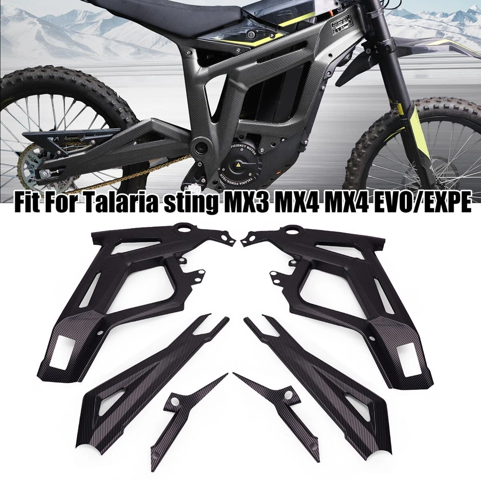 Fit For Talaria sting MX3 MX4 Carbon Fiber Frame Guard Fairing Body Kit Graphics - Image 3 of 4
