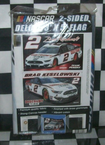 BRAD KESELOWSKI #2 DISCOUNT TIRE NASCAR RACING WINCRAFT 2-SIDED 3X5 DELUXE FLAG - 第 1/3 張圖片