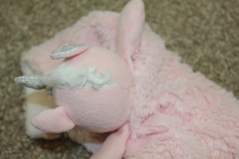 Trend Lab Pink White Shimmer Unicorn Security Blanket Lovey Plush Baby Girl RARE - Image 3 of 4
