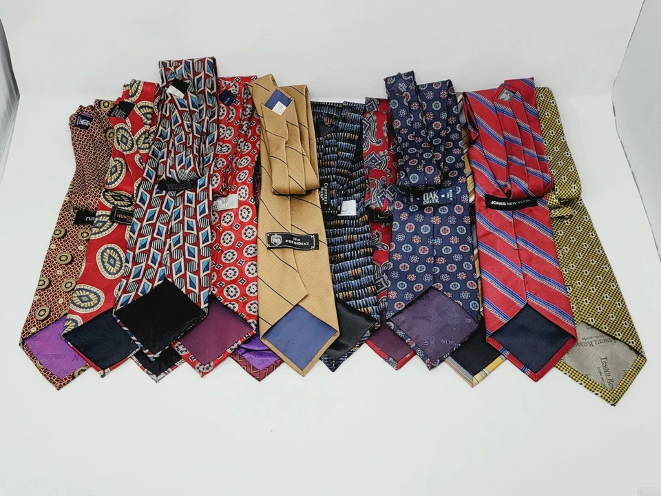 13 Corbatas de Seda de Diseñador Tejido en Seda Rayas Ejecutivas Paisley Poli Foto 3 de 4