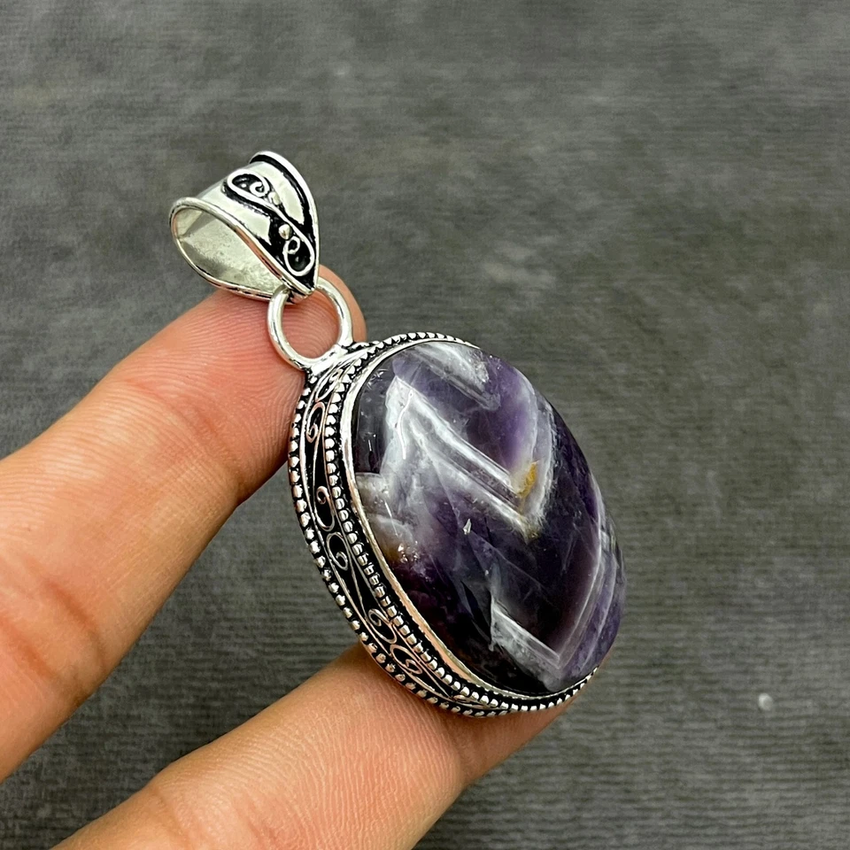 Ciondolo gioiello fatto a mano in argento sterling 925 con pietra preziosa in... - Immagine 2 di 4