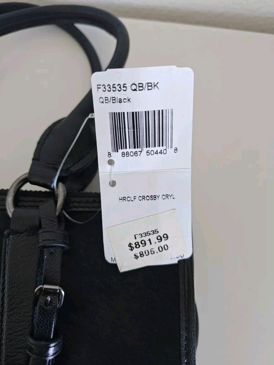 R COACH Crosby Black Hair Calf Handbag Crossbody Satchel New w/ Tags