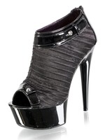 Ellie Women's Kinky Select Sandal Shoes In Shiny Black 6 Inch High Heels Ellie Women's Kinky Select Sandal Shoes In Shiny Black 6 Inch High Heels