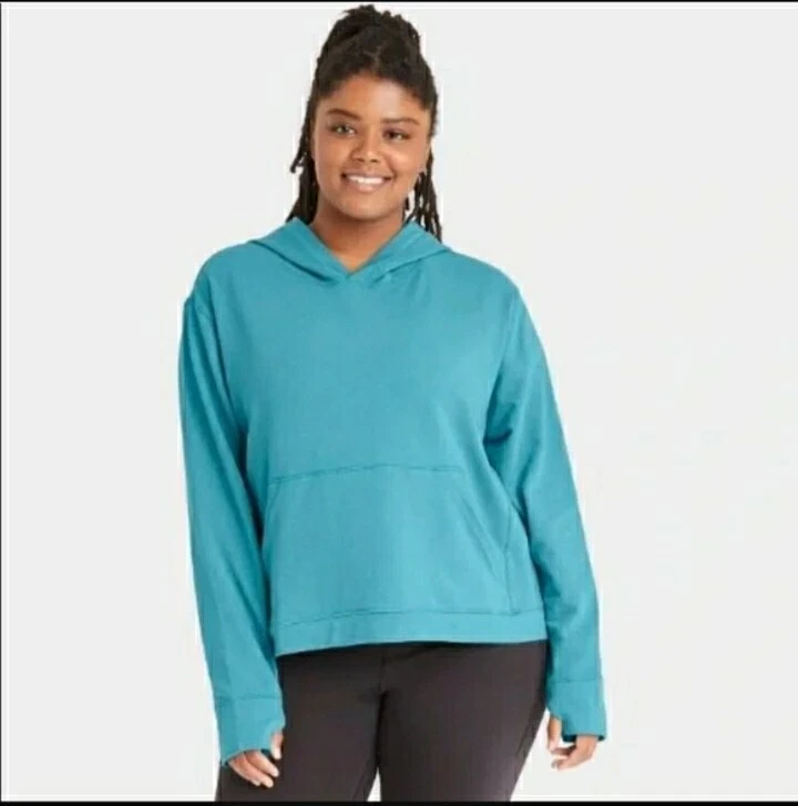 All in Motion Women's Plus Size French Terry Hooded Sweatshirt