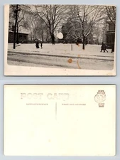 Early 1900s Snowy Winter Residential Street Scene Real Photo Postcard Cyko