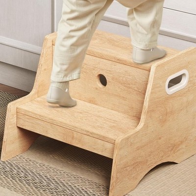 Tritthocker für Kinder mit 2 Stufen, Kinderhocker mit Griffen und Anti-Rutsch...