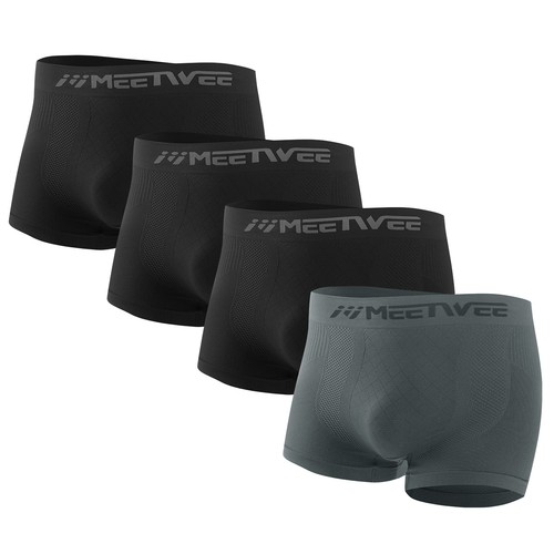 4 Stück Herren Boxershorts Atmungsaktiv Unterwäsche Weich Komfort Flex Bund Trocken Cool - Bild 3 von 11