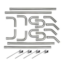 Universal Mild Steel Dual Exhaust Kit 2-12 Pipe Bends And Hangers Universal Mild Steel Dual Exhaust Kit 2-12 Pipe Bends And Hangers