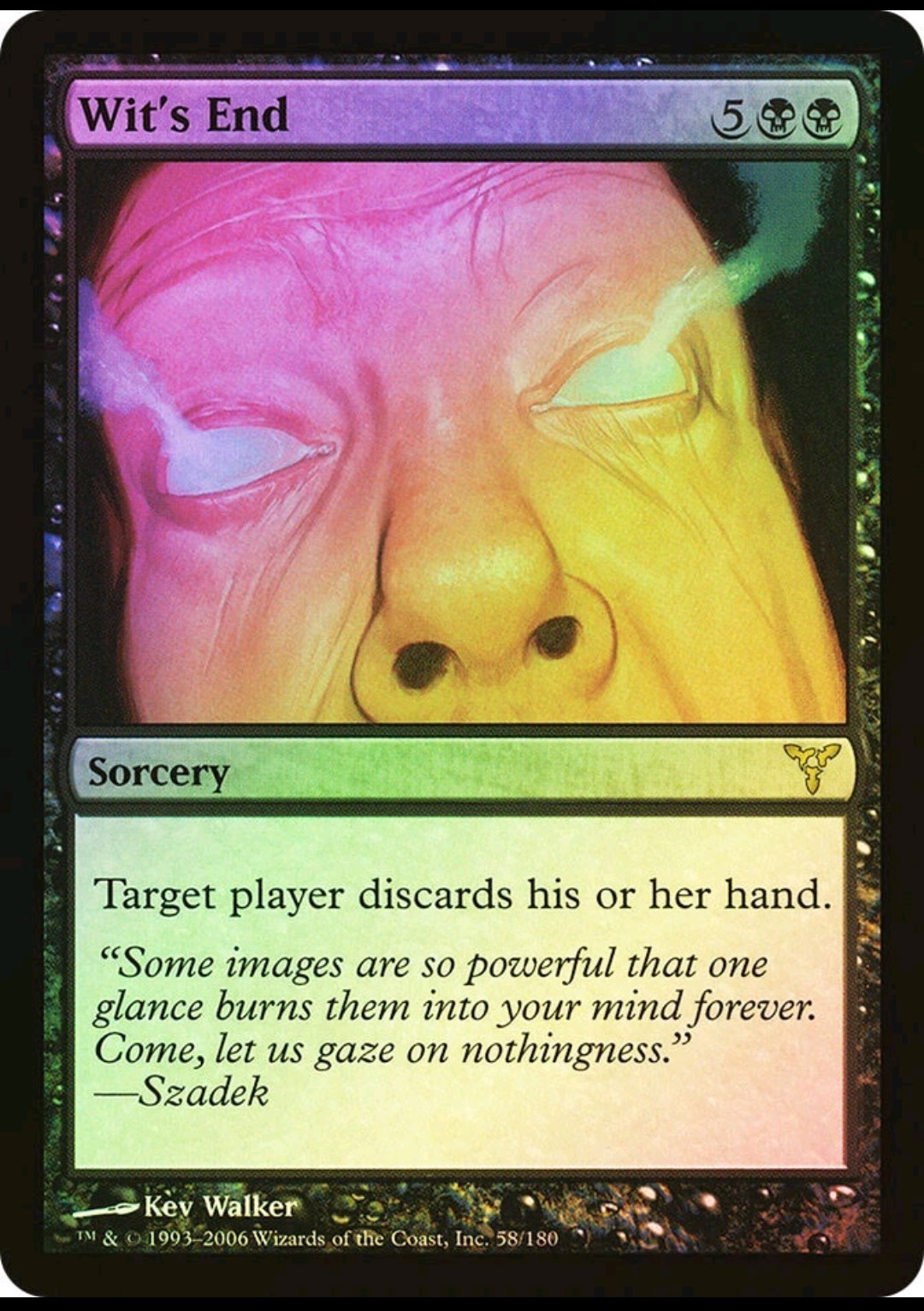 Magic the Gathering WIT'S END #58/180 Dissension 2006 Black Foil Rare NM