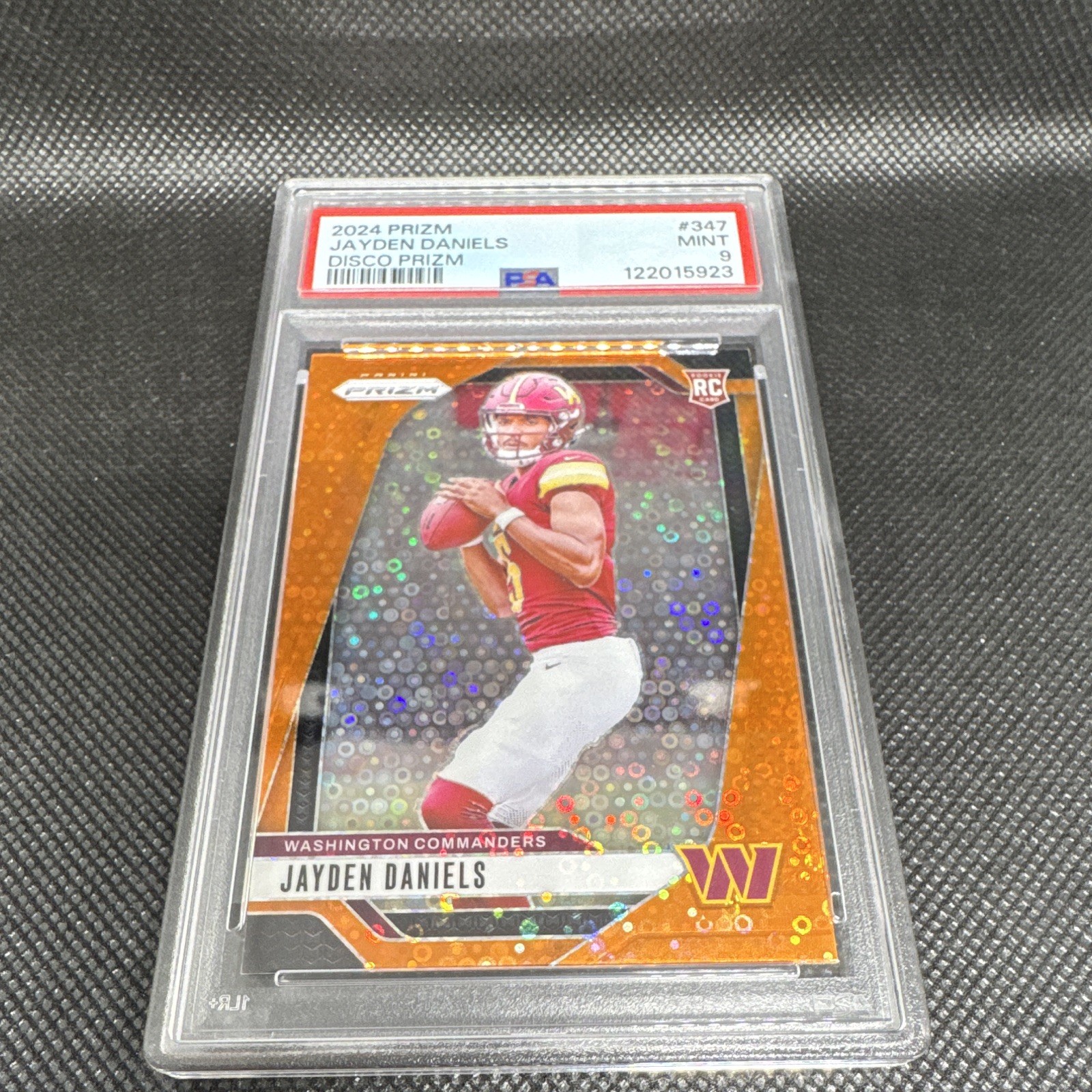 Panini 2024 Prizm Jayden Daniels Disco Prizm Rookie #347 PSA 9